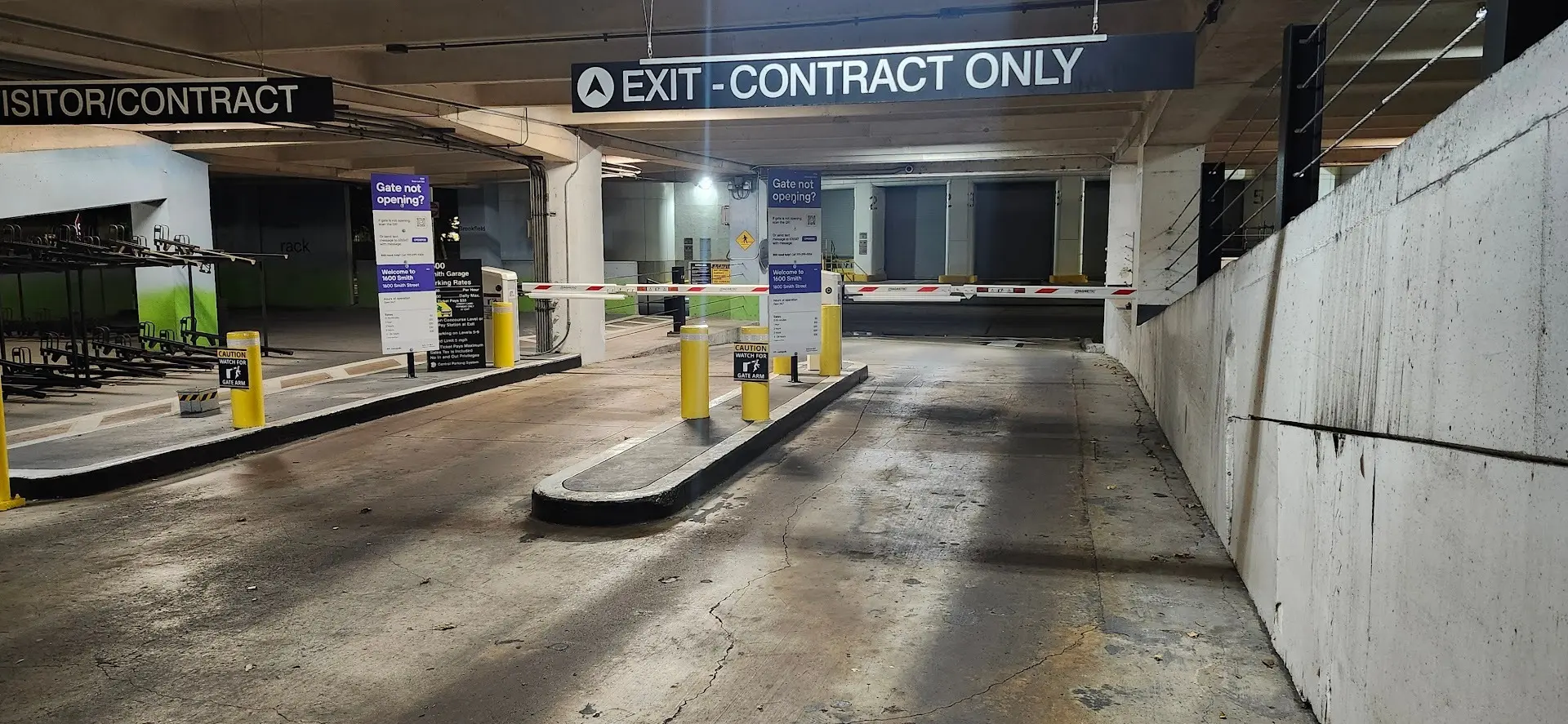 Parking garage exit gate install