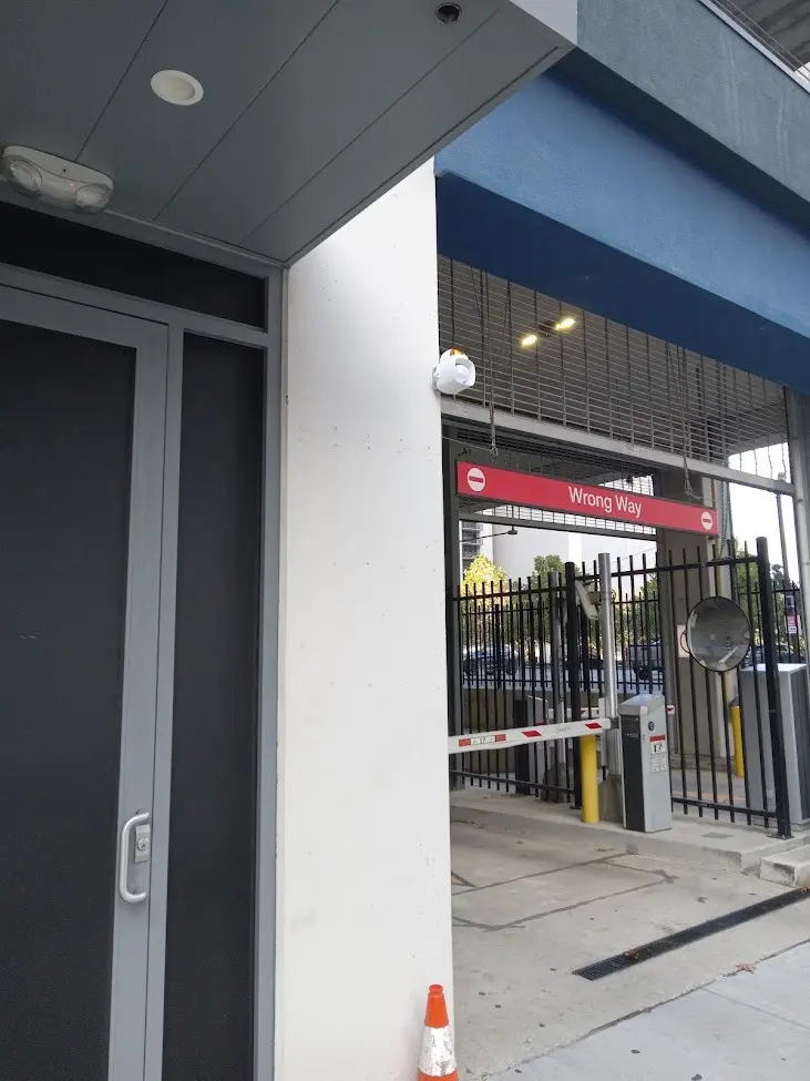 Garage entry gate close-up